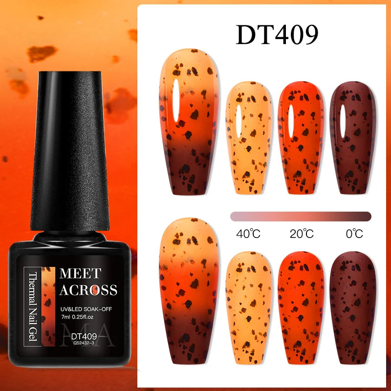 7ml Thermal Gel Nail Polish 3 Layers Temperature Color Changing Gel Winter Grey Semi Permanent Soak Off Nails Art UV Gel Varnish