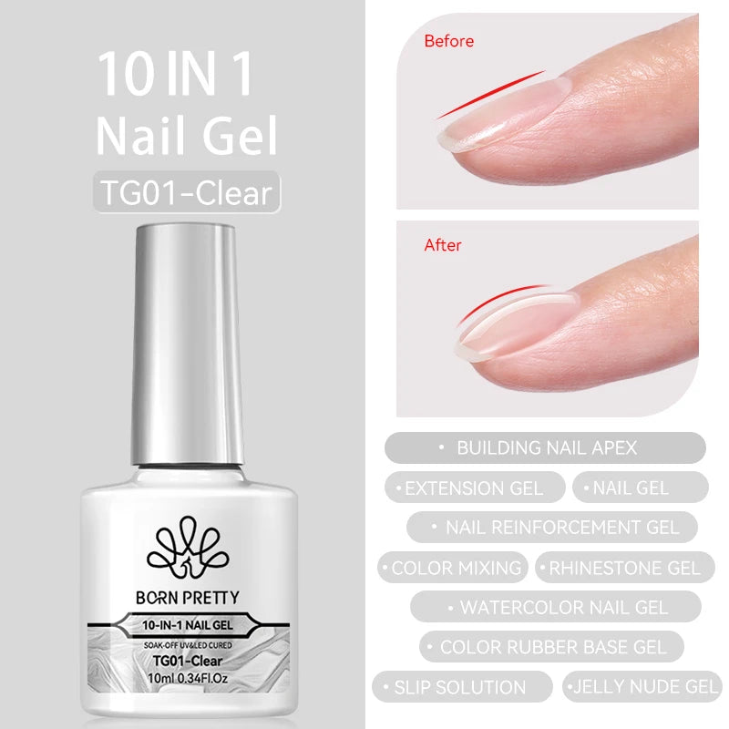 BORN PRETTY 10ml Jelly Nude Gel Nail Polish 50 Colors Semi Transparent Nail Art Nail Supplies Soak off UV LED Nails Gel Varnish