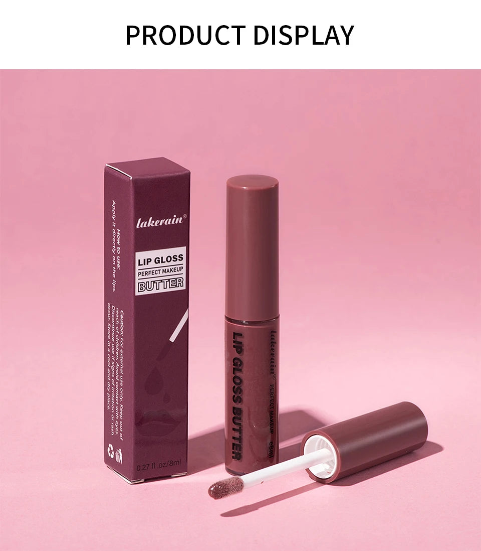 8ml Butter Non-stick Cup Gloss Lip Gloss Moisturizing Mirror Lip Gloss Lasting Color Lip glaze Dye Lip Liquid Makeup For Women