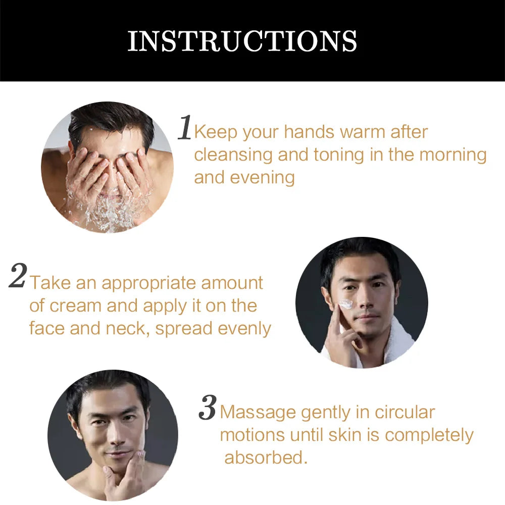 Men's Retinol Collagen Face Cream Skincare Moisturizing Brightening Hydrating Smooth Wrinkles Firming Facial Men Skin Care