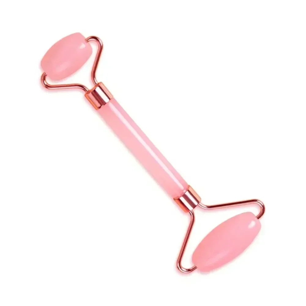Natural Resin Jade Roller Gua Sha Scraper Set Double Chin Remover Facial Roller Pink Guasha Face Lift Massager Wrinkle Tools