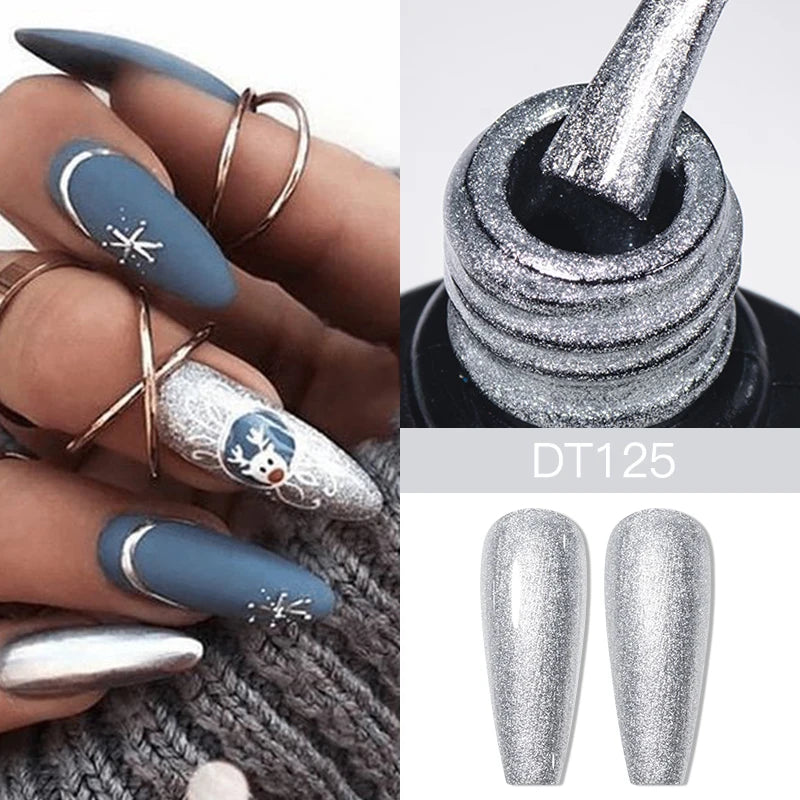 7ml Thermal Gel Nail Polish 3 Layers Temperature Color Changing Gel Winter Grey Semi Permanent Soak Off Nails Art UV Gel Varnish