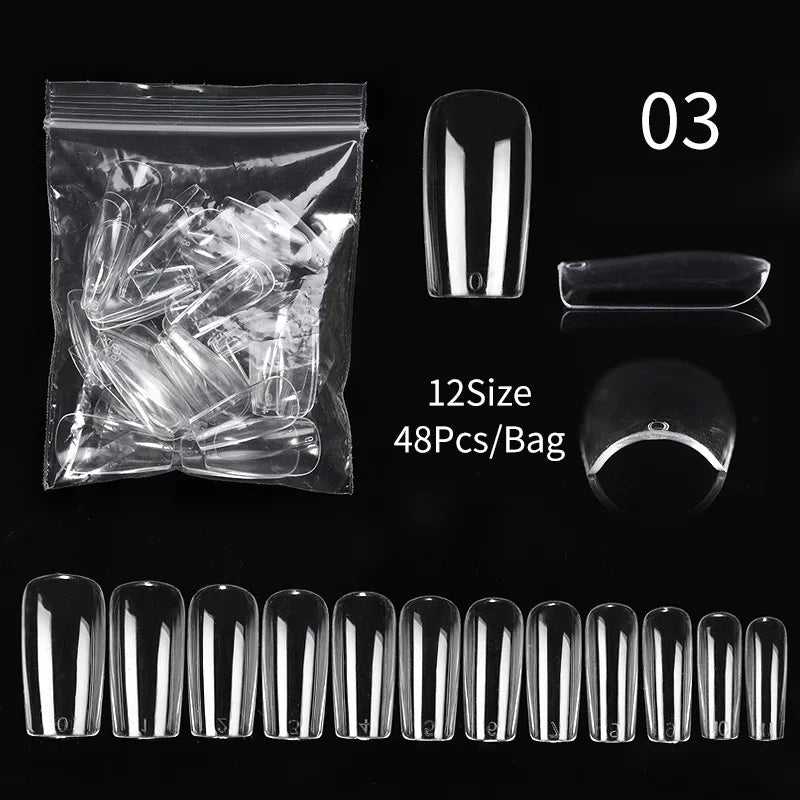 Extension False Nails Art Tips Acrylic Fake Finger Gel Polish Mold Sculpted Full Cover Press on Nails Manicures Accessories Tool
