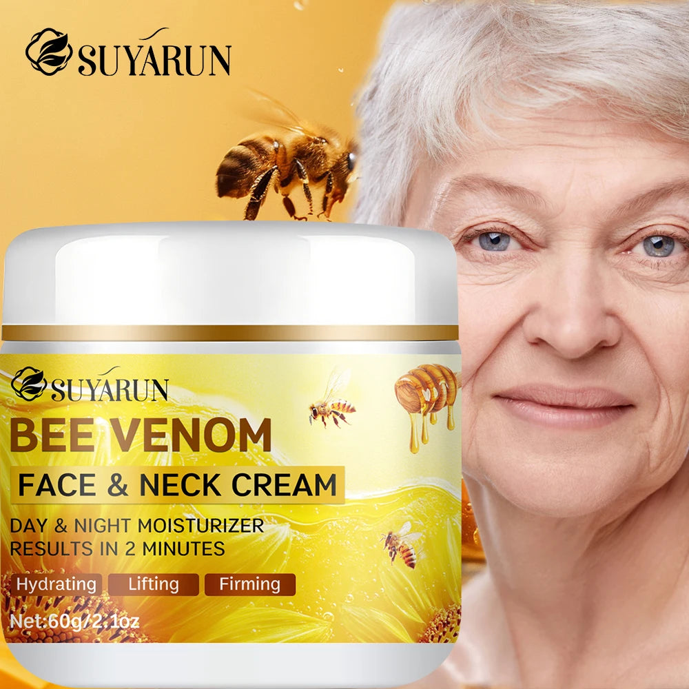 SUYARUN Bee Venom Collagen Anti-Aging Face Cream | Firming Lifting Moisturizer | Wrinkle Reduction | 24H Hydration.