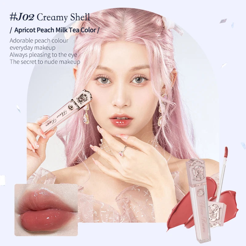 Flower Knows Strawberry Rococo Series Cloud Lip Cream Lip Gloss Long Lasting Velvet Lip Tint Lipstick for Women Cosmetic