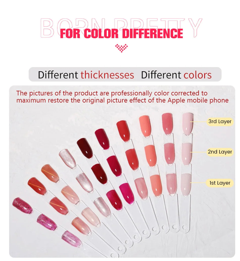 BORN PRETTY 10ml Jelly Nude Gel Nail Polish 50 Colors Semi Transparent Nail Art Nail Supplies Soak off UV LED Nails Gel Varnish