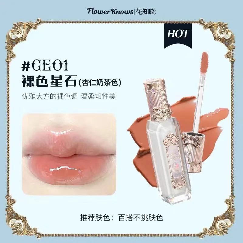 Flower Knows Strawberry Rococo Series Cloud Lip Cream Lip Gloss Long Lasting Velvet Lip Tint Lipstick for Women Cosmetic