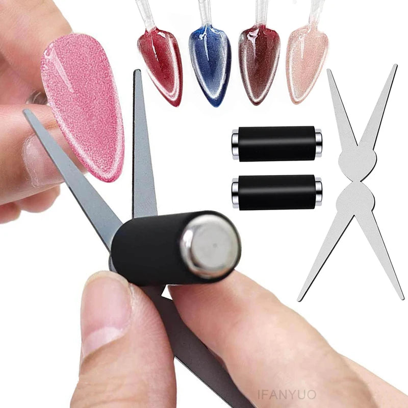 New French Cat Eye Nail Magnet Double-head Big Y-shaped Magnetic Auxiliary Tool DIY French Effect Gel Polish Magnet Rod Tool Set
