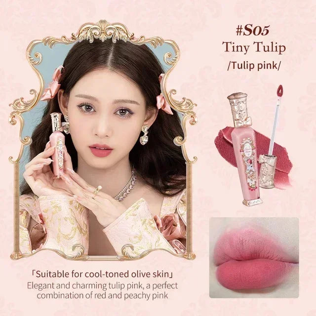 Flower Knows Strawberry Rococo Series Cloud Lip Cream Lip Gloss Long Lasting Velvet Lip Tint Lipstick for Women Cosmetic