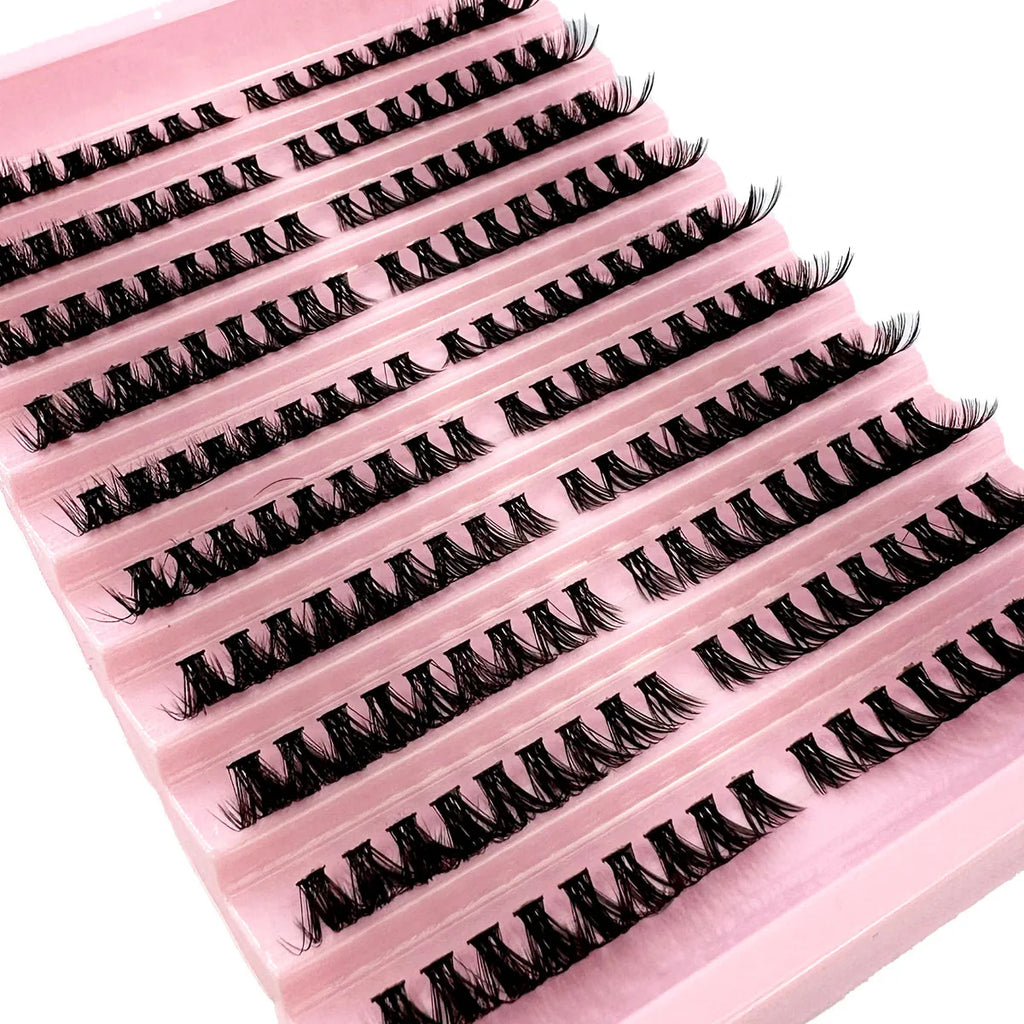 Left+Right Eye Lash Extension Cat/Fox Eye Effect Lash Single Clusters 3D Wispy Natural Looking DIY Segmented Eyelash Extensions