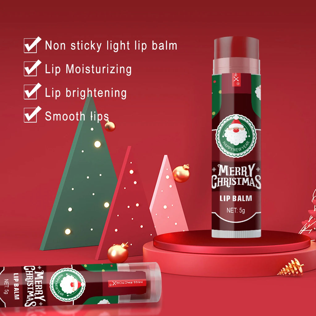 8pcs Colored lipstick Set - Christmas hot red wine with lasting taste, moisturizing and glassy luster