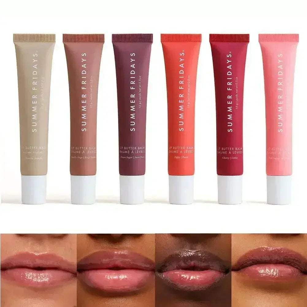Summer Friday's Vanilla Beige Lip Balm Moisturizing Transparent Lipstick Set Smooth Soft Tube Mirror Lip Gloss Lip Blum Makeup