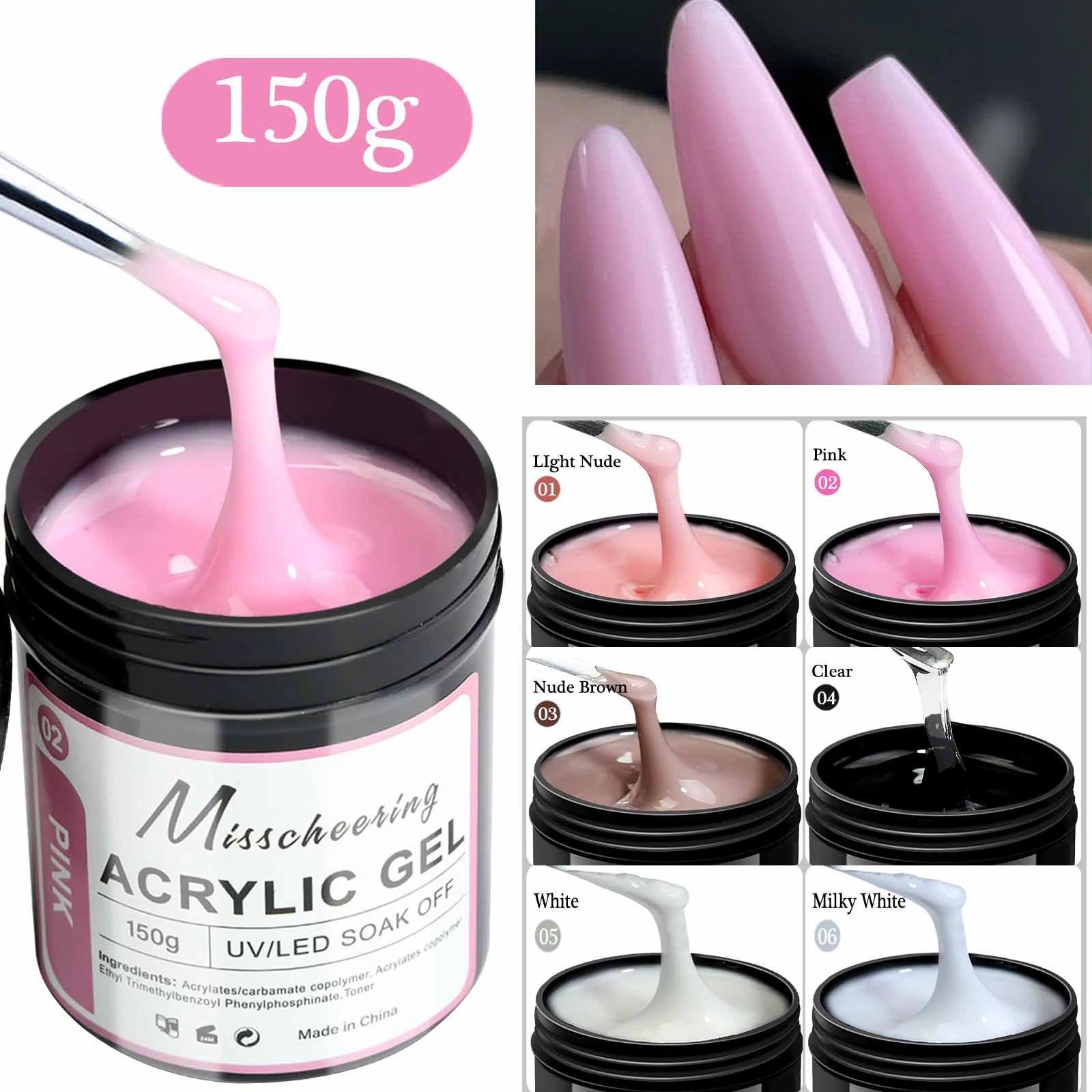 1Jar 150g Poly Nail Gel UV LED Cured Builder Nail Gel Acrylic Crystal Nail Extension Gel For Nails DIY At Home Salon