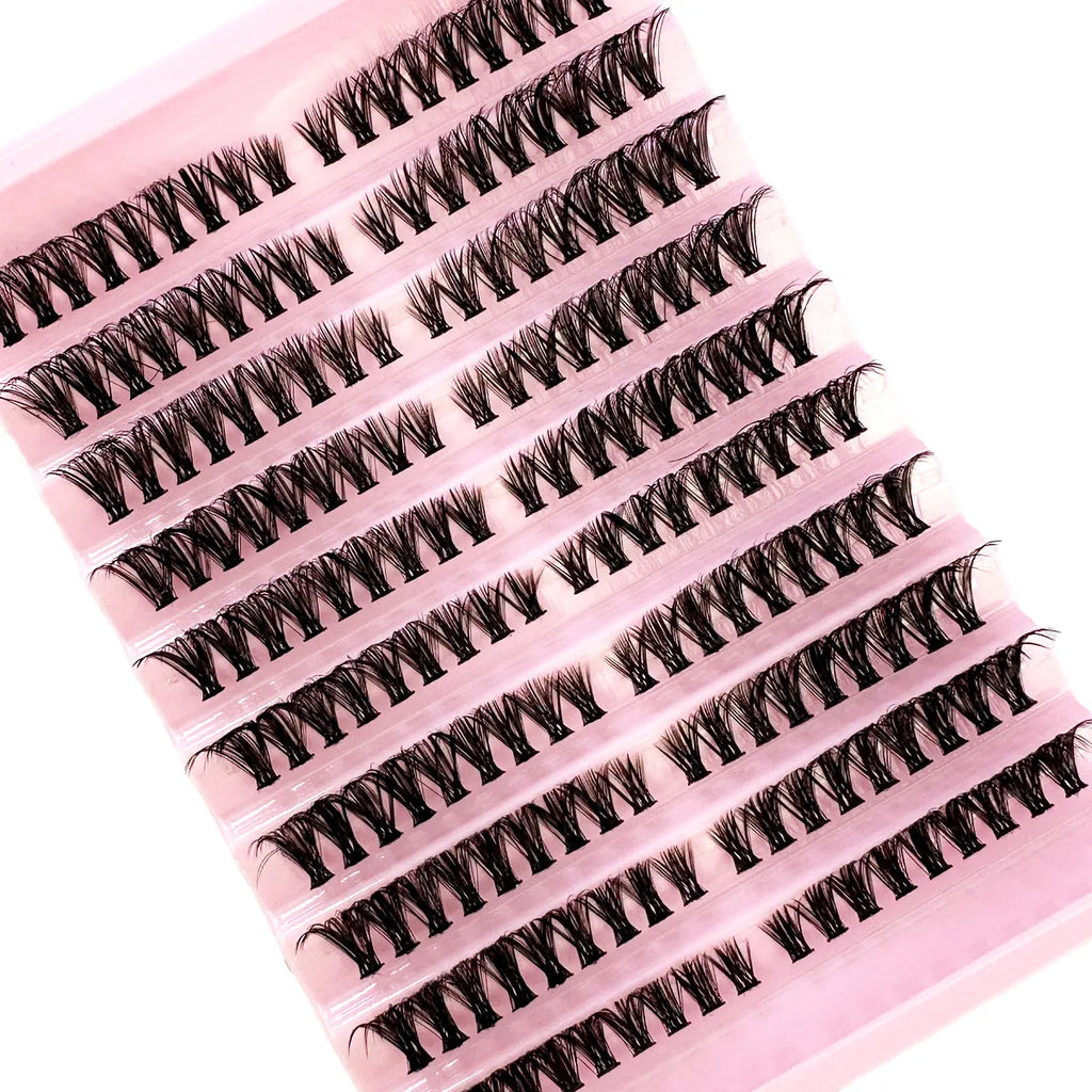 Left+Right Eye Lash Extension Cat/Fox Eye Effect Lash Single Clusters 3D Wispy Natural Looking DIY Segmented Eyelash Extensions