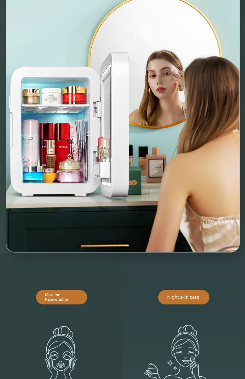 Cosmetics Special Mini Refrigerator Mini Beauty Storage Large Capacity Skin Care Products Perfume Storage Fresh Cabinet Facial Mask