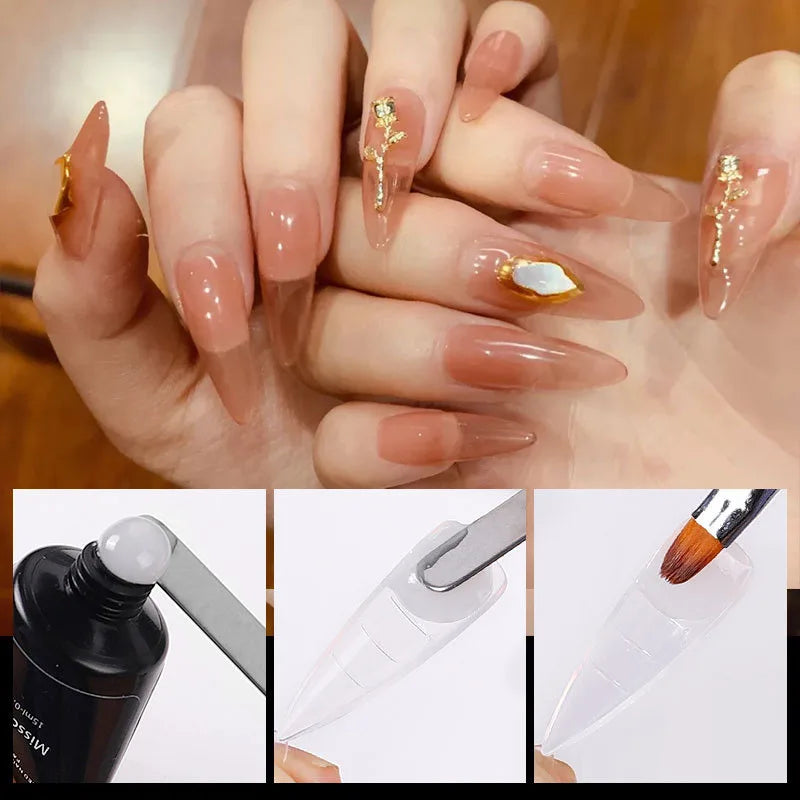Acrylic Top Forms For Nail Extension UV Gel Quick Building Mold Tips Press On Nails Full Cover False Nails Manicure Accessories