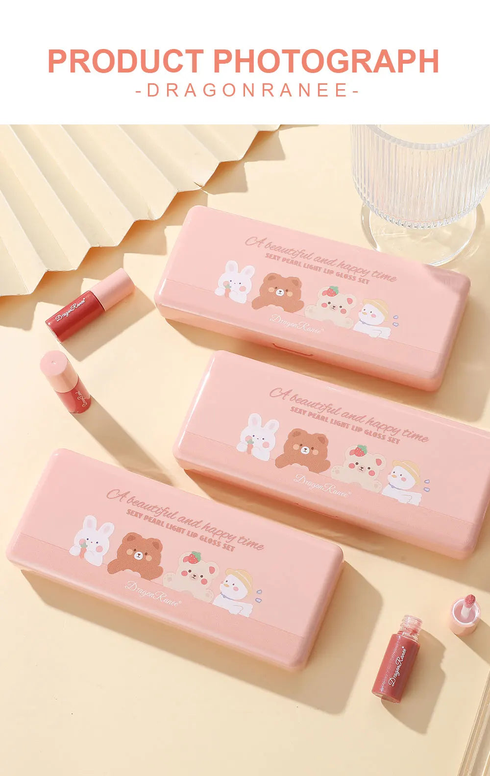 Set of 10 Shimmering Lip Glosses, Easy to Apply, Lip Glaze, Lipstick, Non-Stick Cup, Non-Fading, Moisturizing, Shiny Lip Gloss, Glass Lip, Shimmering Pearlescent Lip Gloss Set