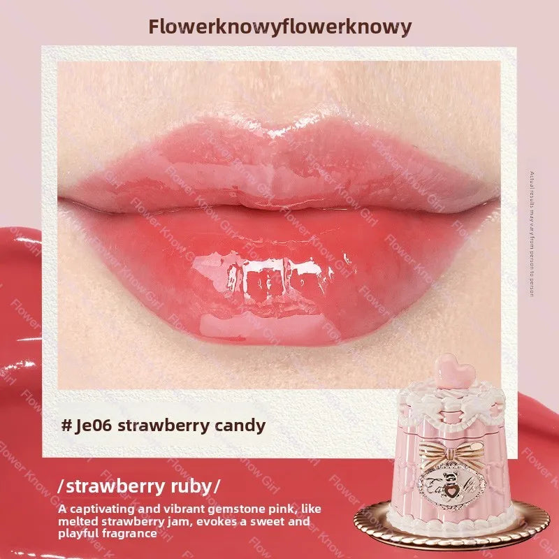 Flower Knows Strawberry Rococo Series Cloud Lip Cream Lip Gloss Long Lasting Velvet Lip Tint Lipstick for Women Cosmetic