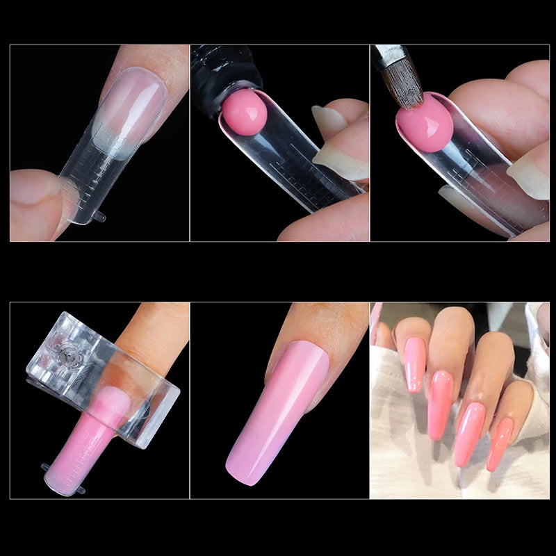 Acrylic Top Forms For Nail Extension UV Gel Quick Building Mold Tips Press On Nails Full Cover False Nails Manicure Accessories