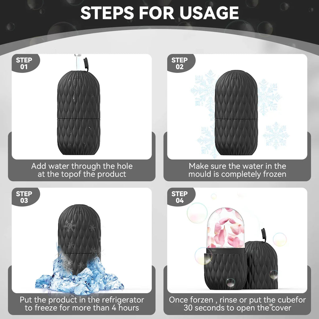 Ice Face Roller, Reusable Silicone Mold Face Massage Eye Facial Beauty Skin Care Tools Apply Ice for Shrink Pores