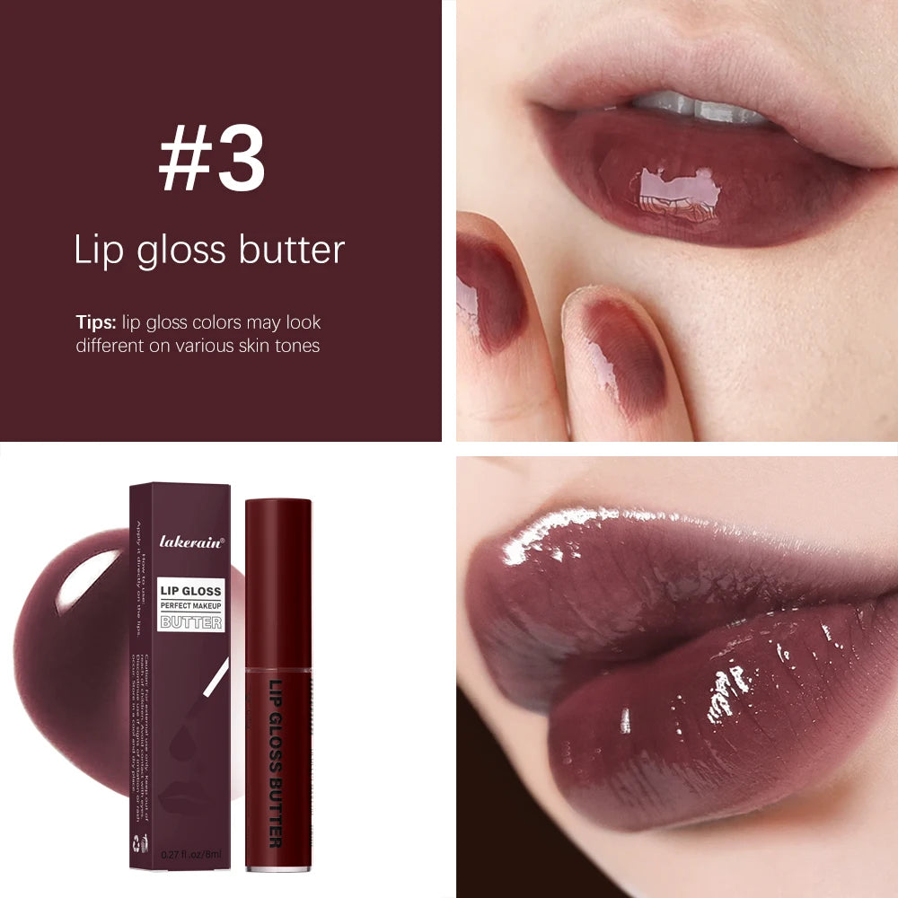 8ml Butter Non-stick Cup Gloss Lip Gloss Moisturizing Mirror Lip Gloss Lasting Color Lip glaze Dye Lip Liquid Makeup For Women