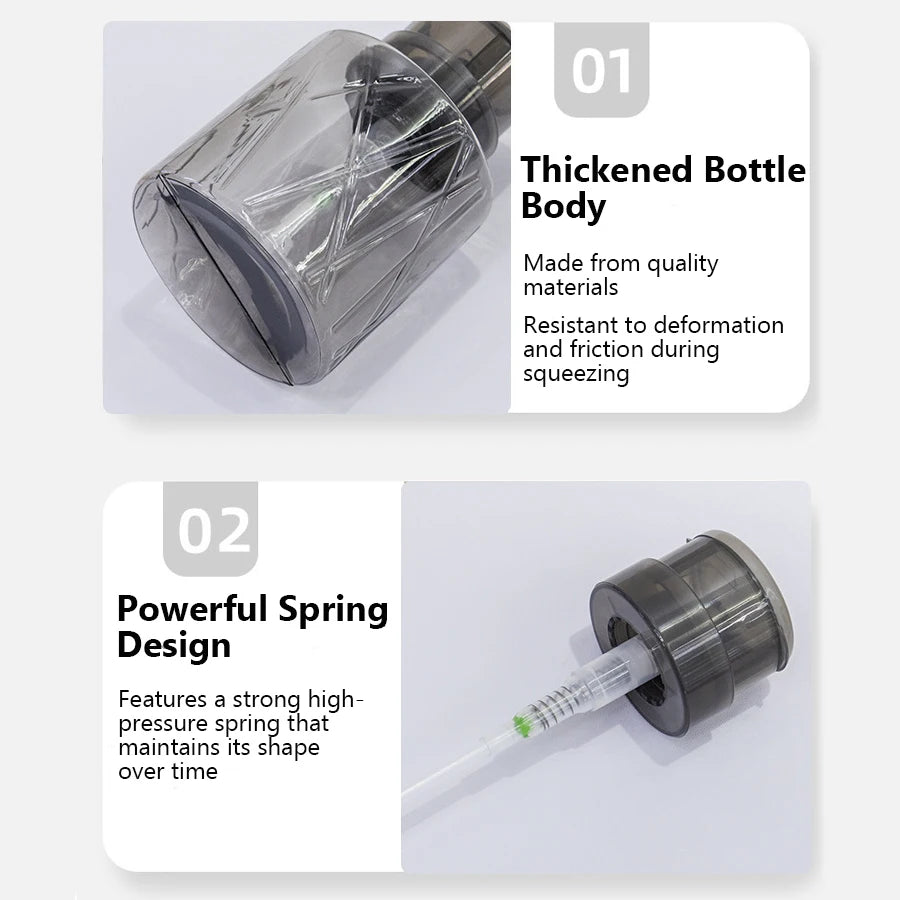 Refillable Lockable Empty Pump Dispenser Nail Manicure Cleaner Makeup Remover Container Press Bottle for Personal Use