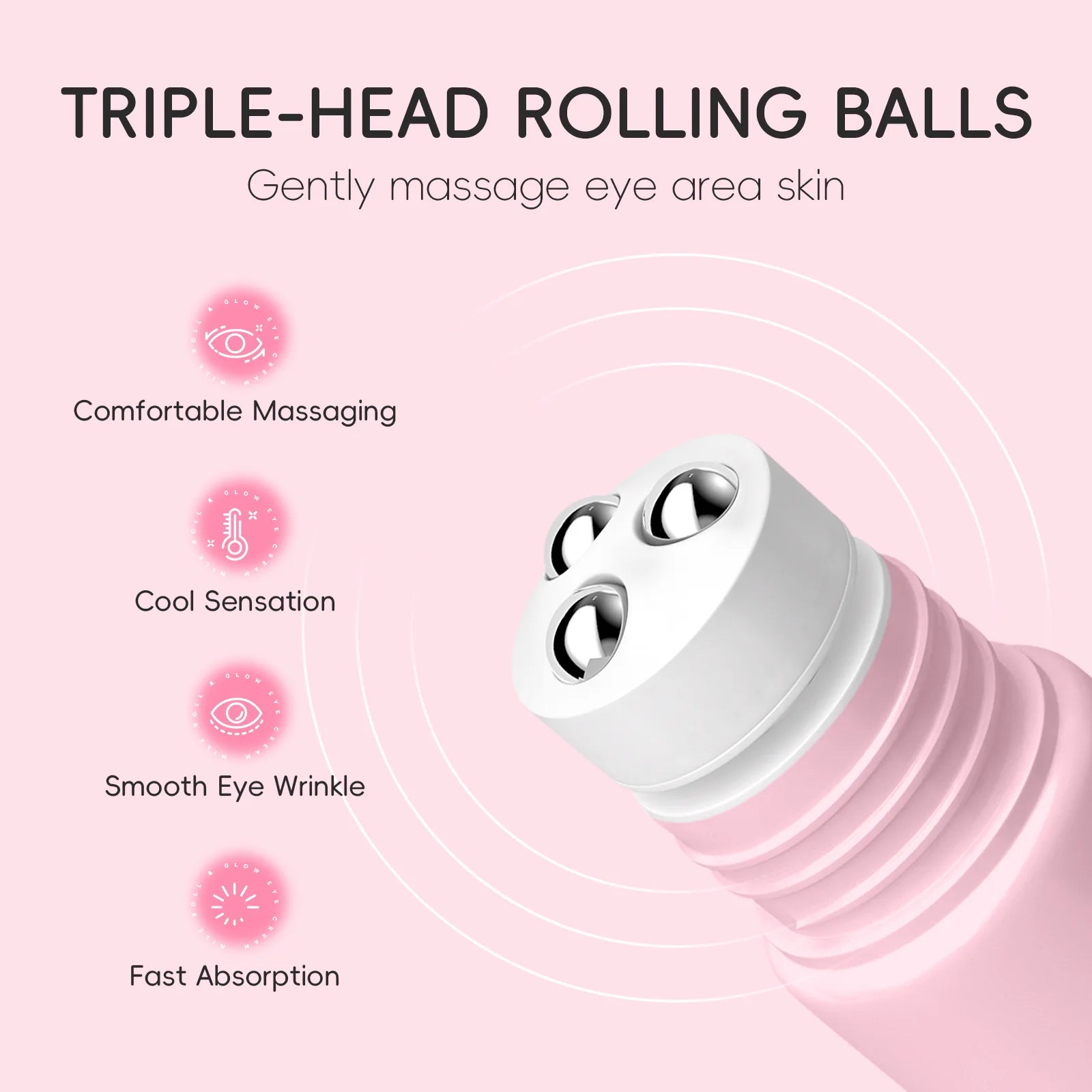 LAIKOU Sakura Eye Serum Roller Massage Hyaluronic Acid Skin Care Eye Bags Cream Moisturizing Dark Circles 15ml