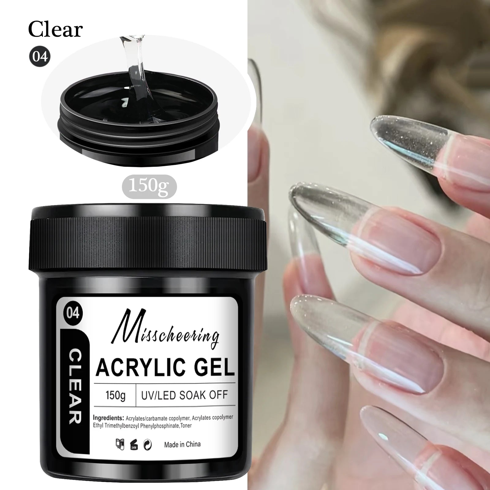 1Jar 150g Poly Nail Gel UV LED Cured Builder Nail Gel Acrylic Crystal Nail Extension Gel For Nails DIY At Home Salon