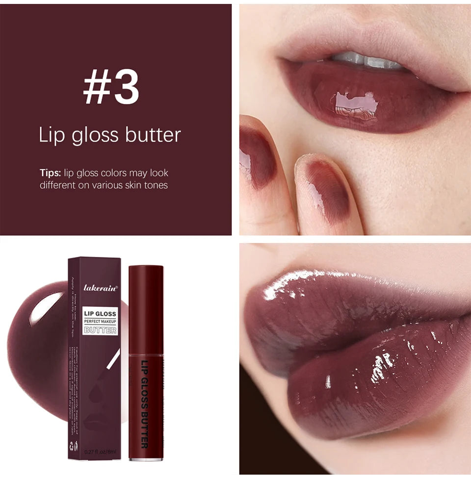 8ml Butter Non-stick Cup Gloss Lip Gloss Moisturizing Mirror Lip Gloss Lasting Color Lip glaze Dye Lip Liquid Makeup For Women