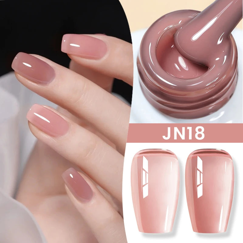 BORN PRETTY 10ml Jelly Nude Gel Nail Polish 50 Colors Semi Transparent Nail Art Nail Supplies Soak off UV LED Nails Gel Varnish