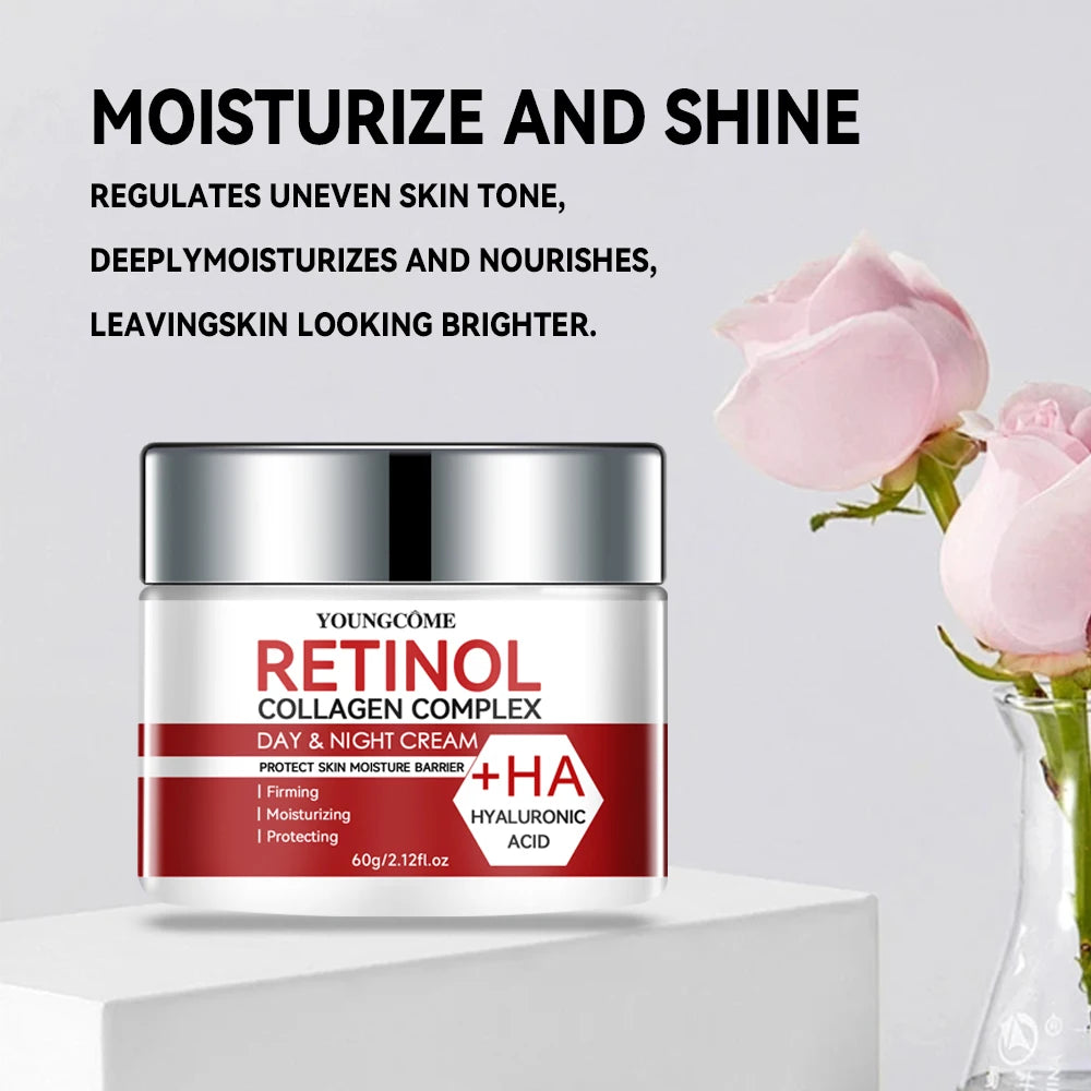 Retinol Moisturizing Repair Cream and Serum Set with collagen and Vitamin E, firm and nourishing skin, gentle and non-irritating