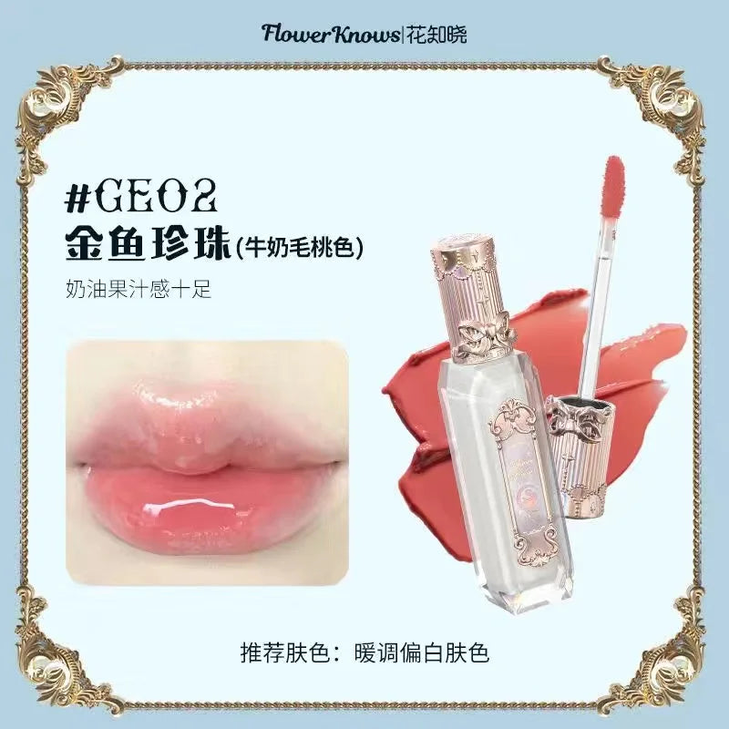 Flower Knows Strawberry Rococo Series Cloud Lip Cream Lip Gloss Long Lasting Velvet Lip Tint Lipstick for Women Cosmetic