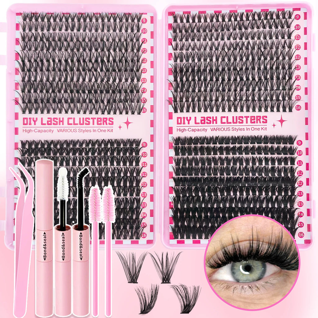 320/600/790 Cluster Lashes Kit – Daily & Party Essential with Mix-and-Match Lengths! Perfect for Effortless Glam Anytime