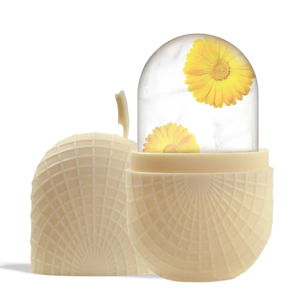 Ice Roller for Face and Eyes Silicone Ice Mold, Cooling and Firming Facial Skin Ice Roller Leak-proof Reusable Facial Care Tool