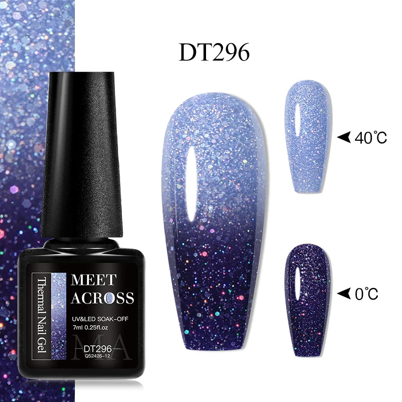 7ml Thermal Gel Nail Polish 3 Layers Temperature Color Changing Gel Winter Grey Semi Permanent Soak Off Nails Art UV Gel Varnish