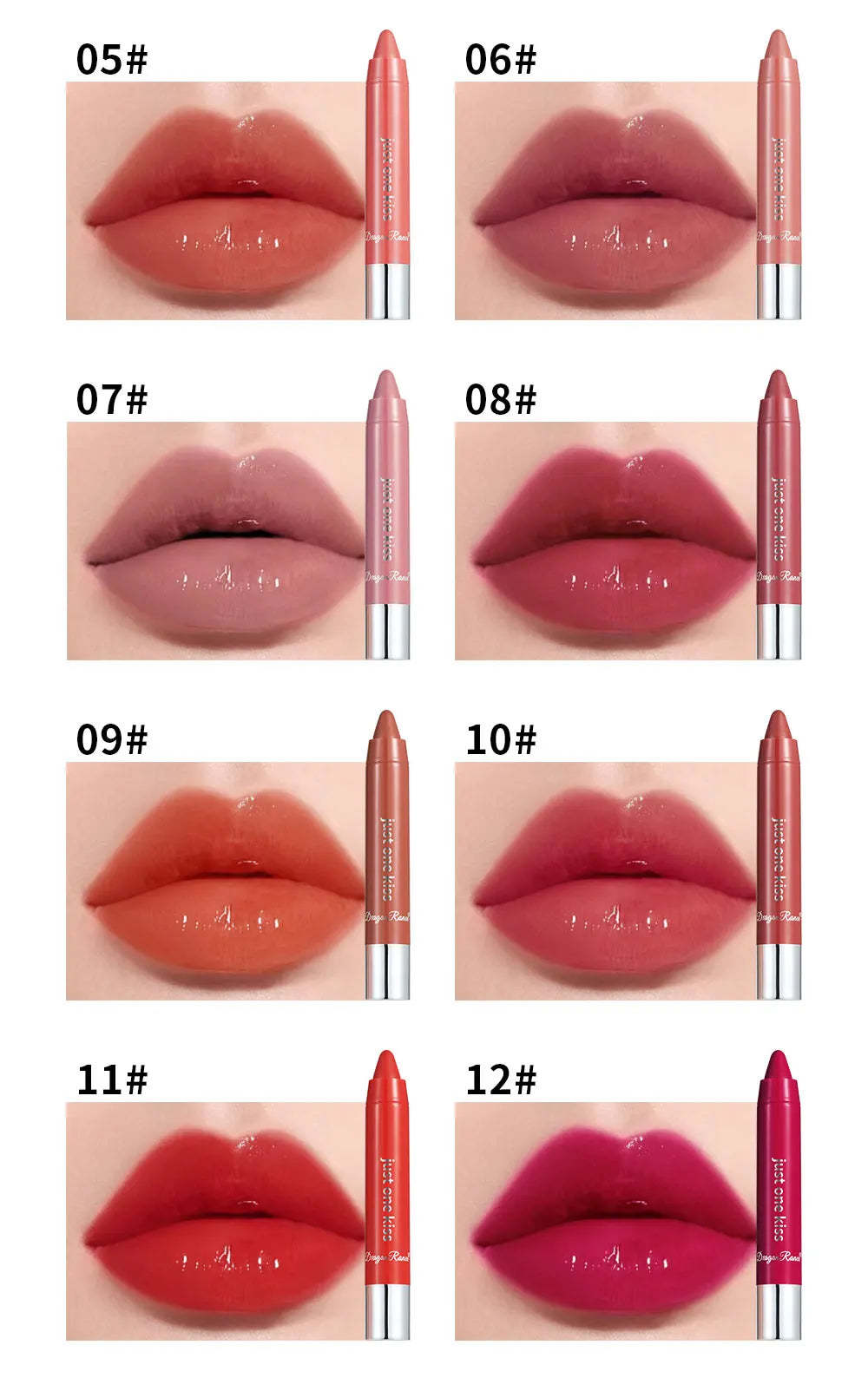 Bright Lipstick Easy to Color Lipstick Color Moisturizing Lip Gloss Easy to Color Lip Glaze Rotating Bright Lipstick Pen Lip Gloss Lipstick European and American Style Nude Brown Red Pink Lipstick Masquerade Lipstick Pen Lip