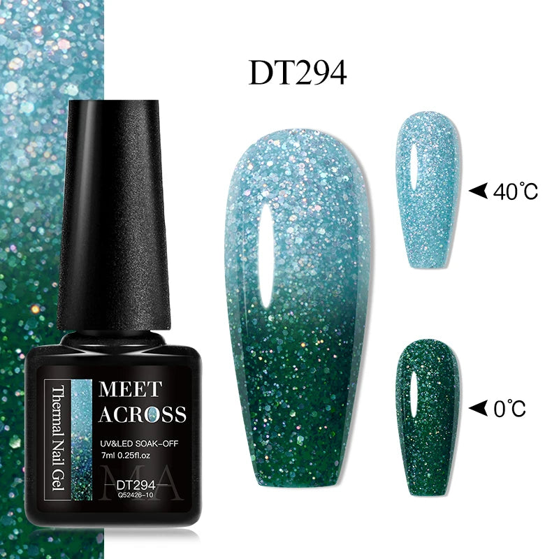 7ml Thermal Gel Nail Polish 3 Layers Temperature Color Changing Gel Winter Grey Semi Permanent Soak Off Nails Art UV Gel Varnish