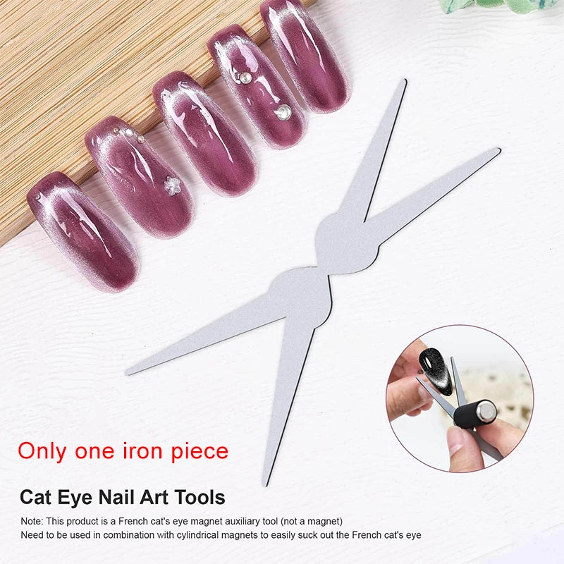 New French Cat Eye Nail Magnet Double-head Big Y-shaped Magnetic Auxiliary Tool DIY French Effect Gel Polish Magnet Rod Tool Set