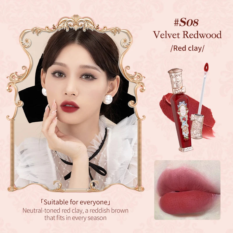 Flower Knows Strawberry Rococo Series Cloud Lip Cream Lip Gloss Long Lasting Velvet Lip Tint Lipstick for Women Cosmetic