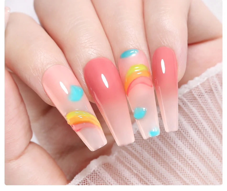 BORN PRETTY 10ml Jelly Nude Gel Nail Polish 50 Colors Semi Transparent Nail Art Nail Supplies Soak off UV LED Nails Gel Varnish