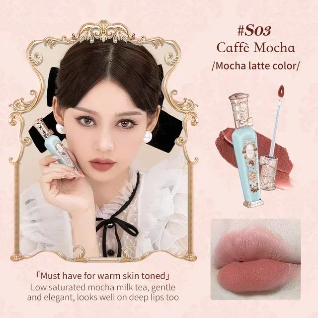 Flower Knows Strawberry Rococo Series Cloud Lip Cream Lip Gloss Long Lasting Velvet Lip Tint Lipstick for Women Cosmetic