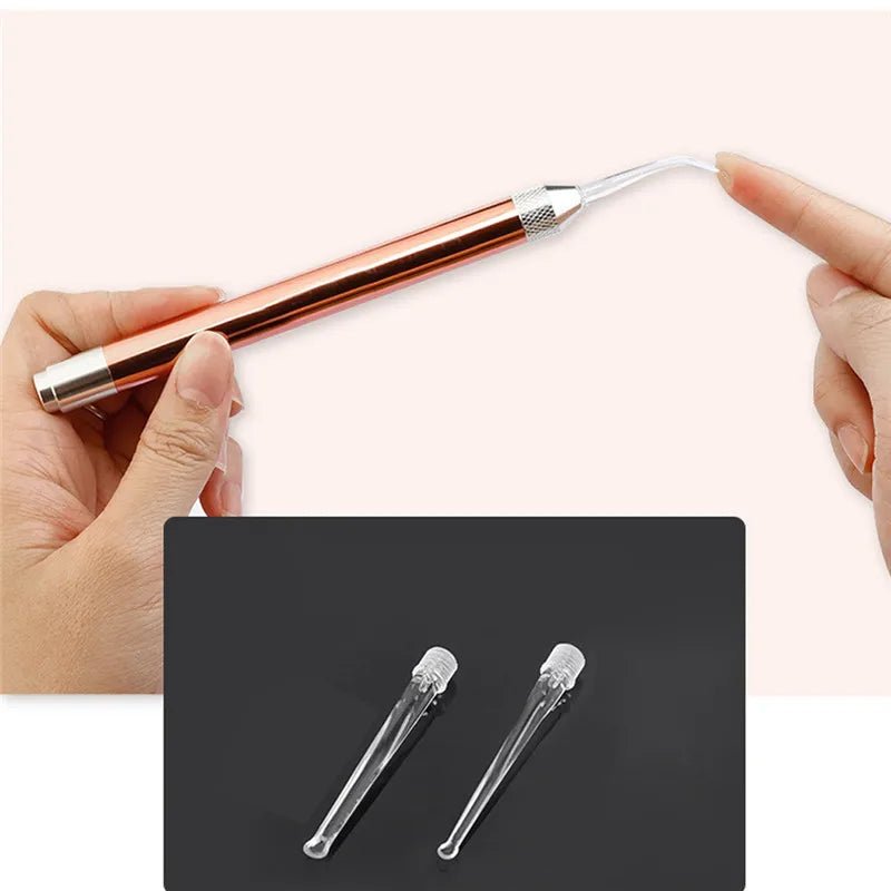 Baby Ear Cleaner Spoon LED Flash Light Ear Wax Curette Picker Visual Children Earpick Eer Wax Dig Remover Nose 2pc siliconespoon - ApolloX