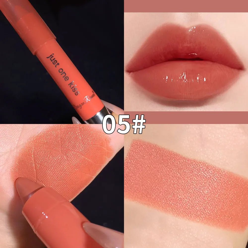 Bright Lipstick Easy to Color Lipstick Color Moisturizing Lip Gloss Easy to Color Lip Glaze Rotating Bright Lipstick Pen Lip Gloss Lipstick European and American Style Nude Brown Red Pink Lipstick Masquerade Lipstick Pen Lip - ApolloX