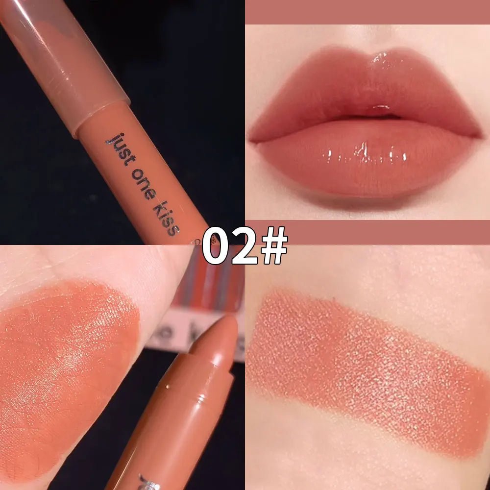 Bright Lipstick Easy to Color Lipstick Color Moisturizing Lip Gloss Easy to Color Lip Glaze Rotating Bright Lipstick Pen Lip Gloss Lipstick European and American Style Nude Brown Red Pink Lipstick Masquerade Lipstick Pen Lip - ApolloX