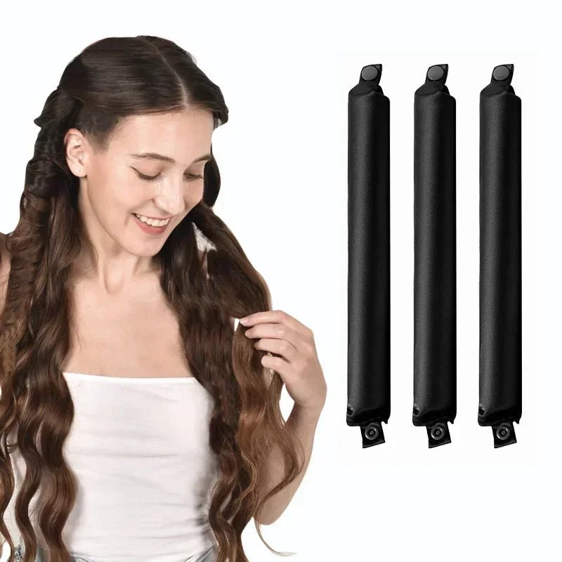 Heatless Hair Curler No Heat Hair Rollers Satin Curling Rod Headband Lazy Curls Soft Curlers Sleeping Flexi Rods Styling Tools - ApolloX