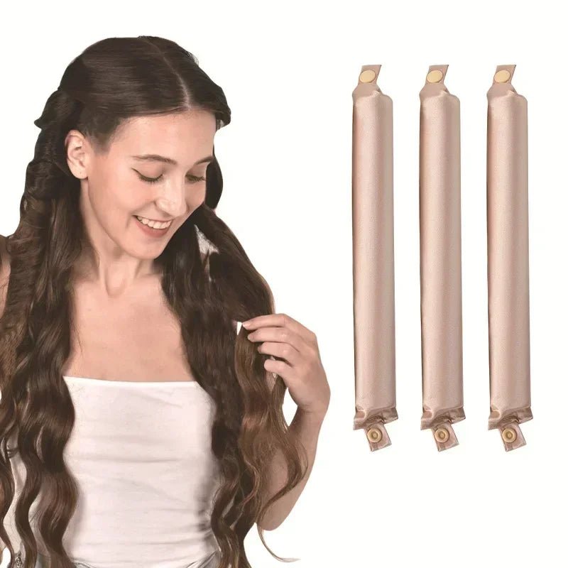 Heatless Hair Curler No Heat Hair Rollers Satin Curling Rod Headband Lazy Curls Soft Curlers Sleeping Flexi Rods Styling Tools - ApolloX