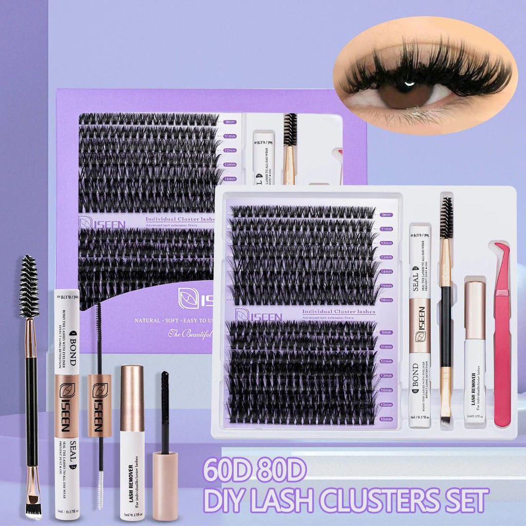 Individual Lashes Cluster C Curl Mix Lash Clusters 3D Wispy DIY Eyelash Extension Resuable Natural Lashes Eyelash Book - ApolloX