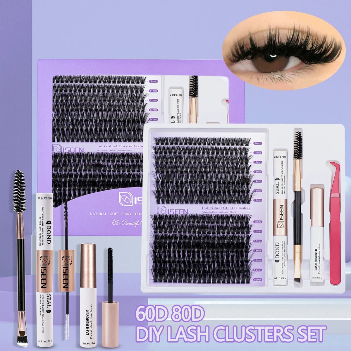 Individual Lashes Cluster C Curl Mix Lash Clusters 3D Wispy DIY Eyelash Extension Resuable Natural Lashes Eyelash Book - ApolloX