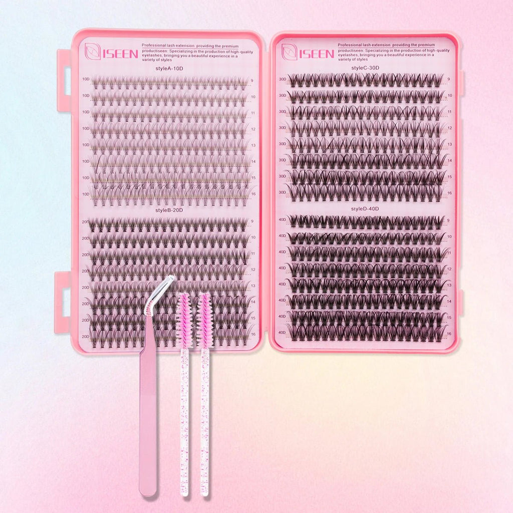 Individual Lashes Cluster C Curl Mix Lash Clusters 3D Wispy DIY Eyelash Extension Resuable Natural Lashes Eyelash Book - ApolloX