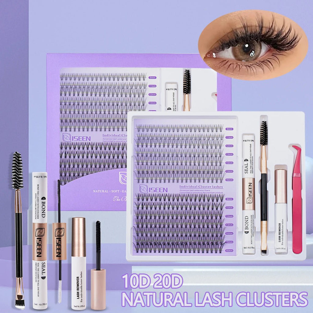 Individual Lashes Cluster C Curl Mix Lash Clusters 3D Wispy DIY Eyelash Extension Resuable Natural Lashes Eyelash Book - ApolloX